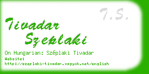tivadar szeplaki business card